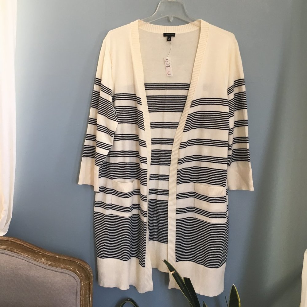 NWT Striped Cardigan Duster in Size XL